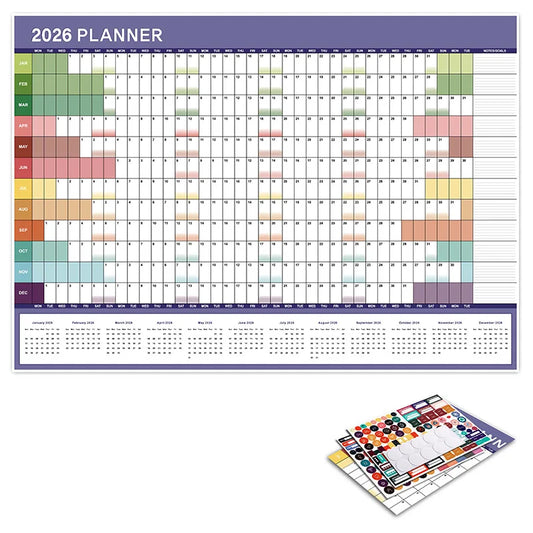 The Big A## Calendar Full-Year Wall Calendar – 2026 Dry-Erase – Includes 1 Marker &amp; 100 Labels – Lightweight, Easy to Hang Yearly Calendar – Year at a Glance – Plan Big Goals &amp; Adventures – Blue