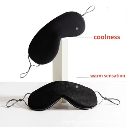 Korean Style Sleeping Eye Mask Ice Silk Warm|Dual Use (Cool & Warm)  Adjustable, Travel, Light Blocking, Breathable, Pain Relief Eye Mask