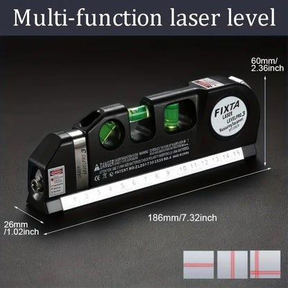 Easy to Use Laser Level Line Tool Multipurpose Laser Level Kit Standard Cross Line Lase 8 Feet Measure Tape Ruler