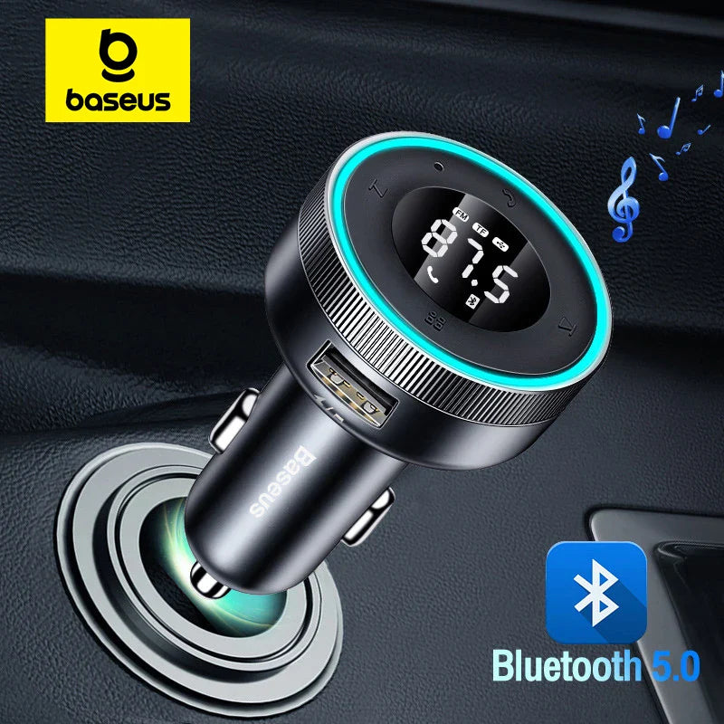 Bluetooth 5.0 FM Transmitter with Fast USB Charger
