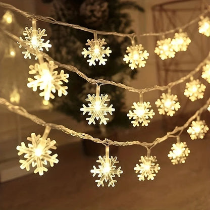 3m LED Snowflake Curtain Lights, Romantic Christmas Curtain String Lights, For Home Decor