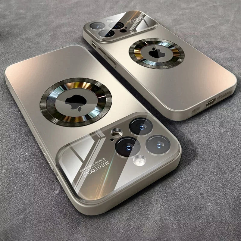 New Titanium Metallic Luxury Matte Case For iPhone 17 Air 16 15 14 Plus 13 12 11 Pro Max Magsafe Lens Camera Protection Cover