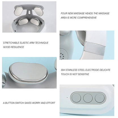 Neck Massage Machine 4 Head And Neck Protection Heating Machines Breathing Light Vibration Hot Compress Cervical Spine Machine