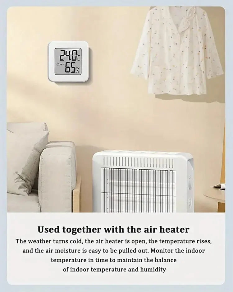 Indoor Mini Temperature & Humidity Meter – Digital Portable Thermometer & Hygrometer for Bedroom, Office & Home