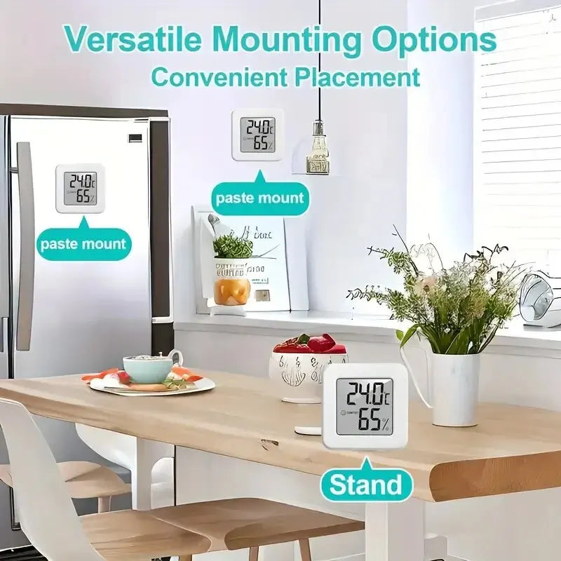 Indoor Mini Temperature & Humidity Meter – Digital Portable Thermometer & Hygrometer for Bedroom, Office & Home