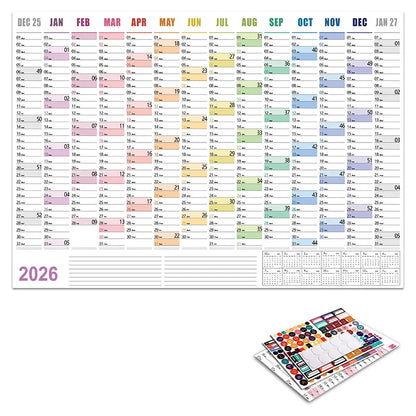 The Big A## Calendar Full-Year Wall Calendar – 2026 Dry-Erase – Includes 1 Marker &amp; 100 Labels – Lightweight, Easy to Hang Yearly Calendar – Year at a Glance – Plan Big Goals &amp; Adventures – Blue