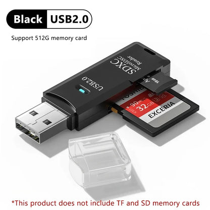 2 in 1 USB 3.0 Card Reader Micro TF sd card Reader usb adapter High Speed Cardreader TF Memory card For PC Laptop Accessories