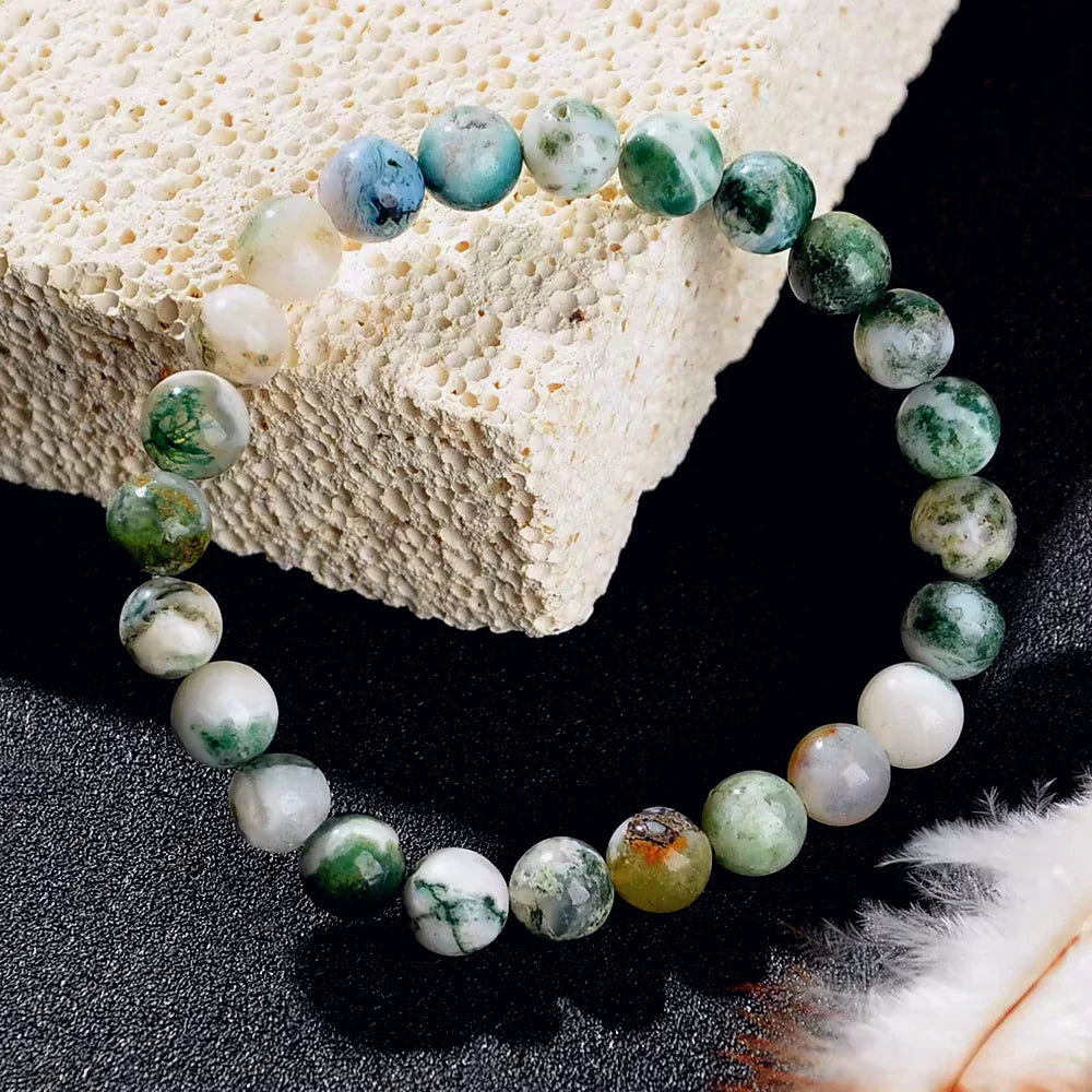 Natural Stone Symbolic Beaded Bracelet Women Men Anxiety Relief Protection Money Spiritual Inner Self-Love Jewelry