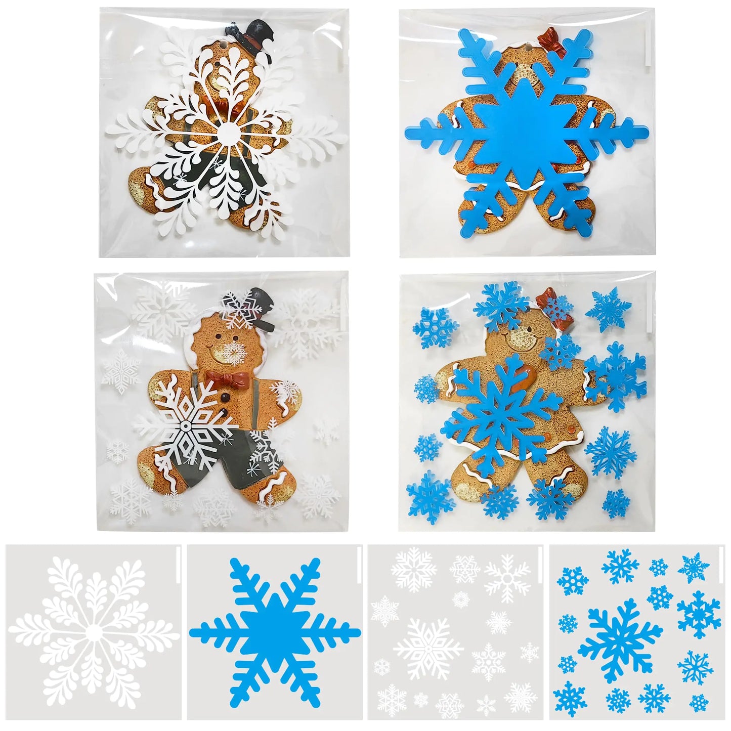 Christmas Self Sealing Cookie Bags: 100 Pcs 4x4 Inches Snowflake Cellophane Treat Bags for Gift Giving Clear Resealable Christmas Goodie Bags for Packaging Candy Cookies Treat Snacks and Favors