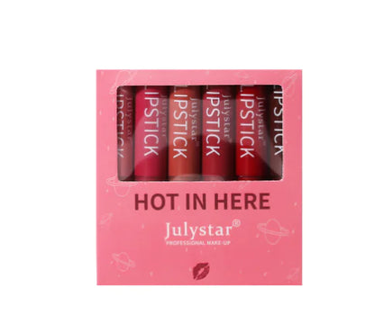 6 Colors Waterproof Velvet Matte Lipstick Set for Ladies