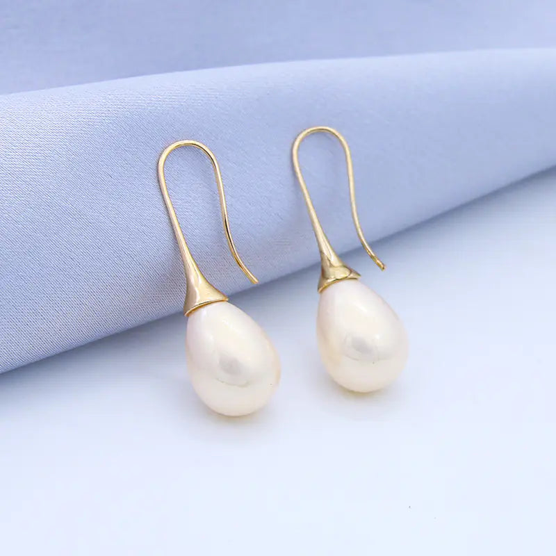Minimalist Long Pearl Drop Earrings for Women
