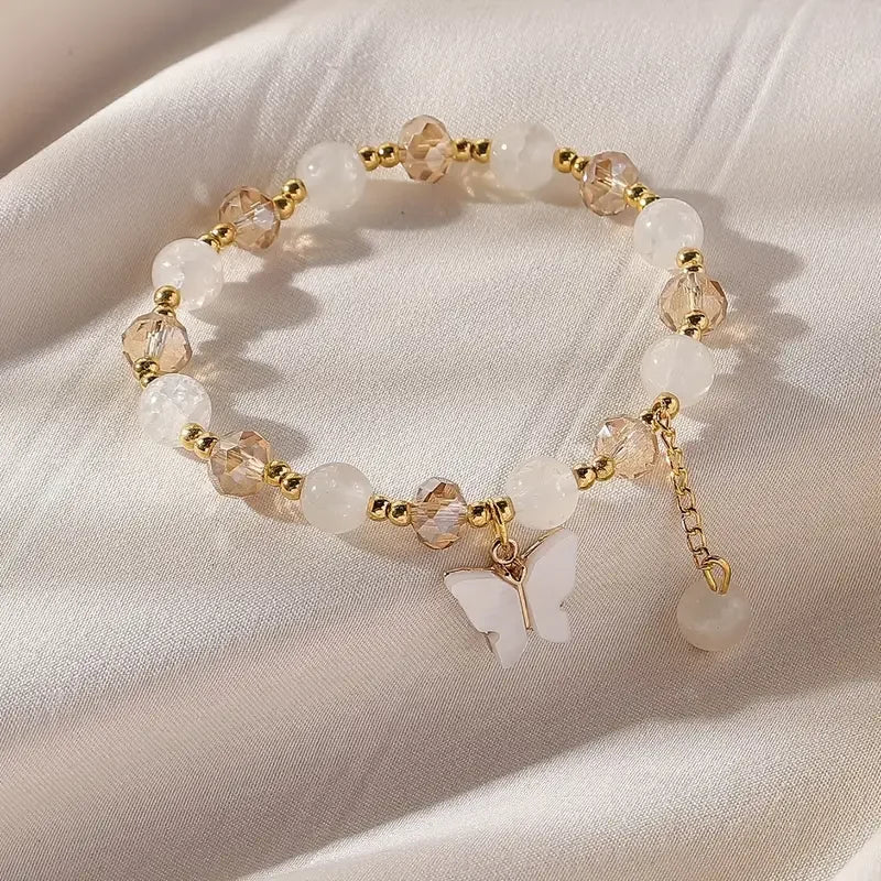 Beautiful Butterfly Beaded Stretch Bracelet