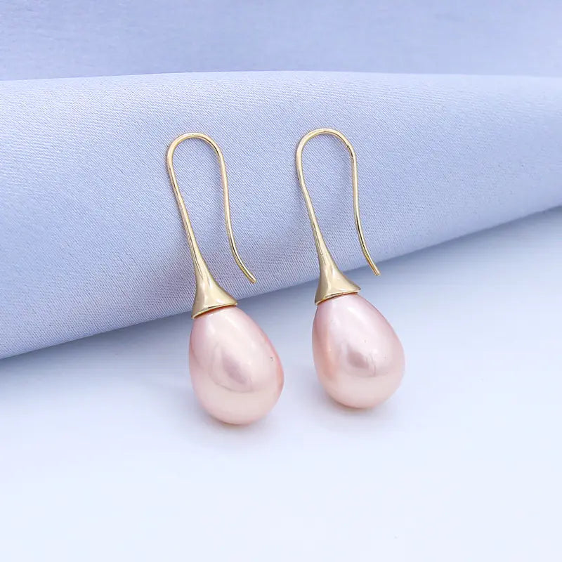 Minimalist Long Pearl Drop Earrings for Women