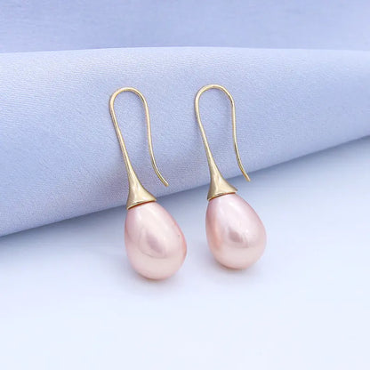 Minimalist Long Pearl Drop Earrings for Women
