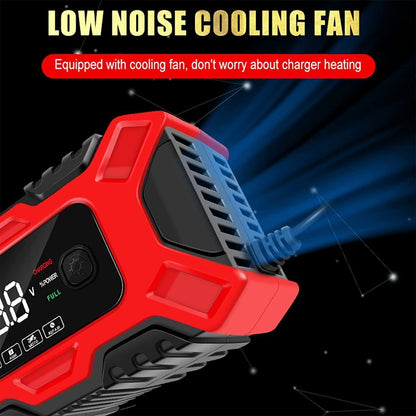 12V & 6A Smart Car Battery Charger Intelligent Pulse Repair Motor Battery AGM & GEL