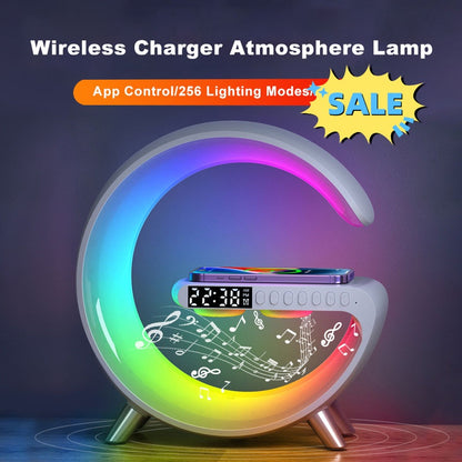 G-Shaped LED Atmosphere Lamp with Bluetooth Speaker & Wireless Charger