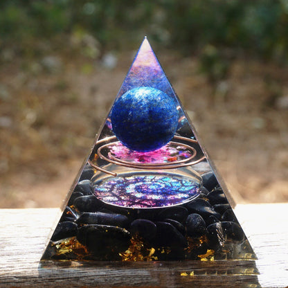 Natural Crystal Pyramid Energy Tower - Healing Gravel Decoration for Home & Office