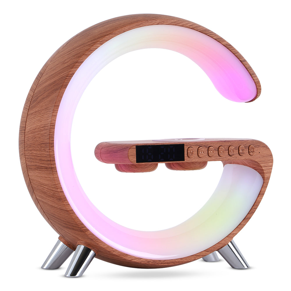 G-Shaped LED Atmosphere Lamp with Bluetooth Speaker & Wireless Charger