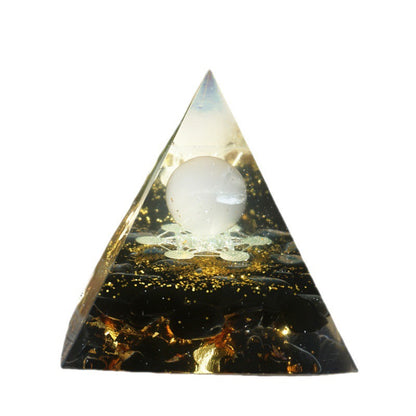 Natural Crystal Pyramid Energy Tower - Healing Gravel Decoration for Home & Office
