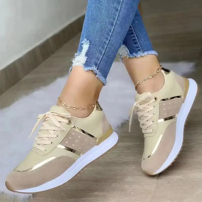 Large Casual Sports Shoes with Thick Sole and Lace Up