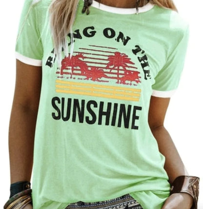 Cotton Short Sleeve T-Shirt with Letter Print