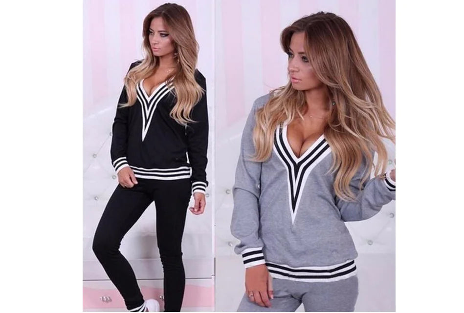 Casual Sports Set in Black and White Color Combination
