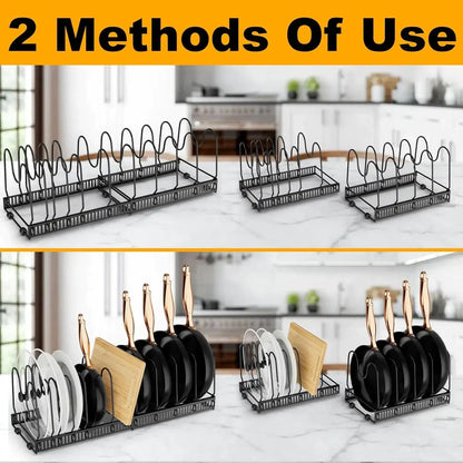 Expandable Pot Lid Organizer, Pots And Pans Lid Rack, Adjustable Pot Lid Holders For Cabinet, Clearance