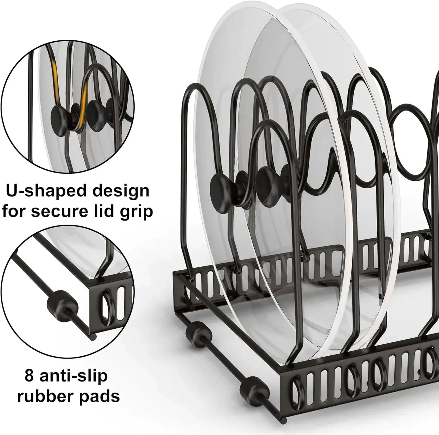 Expandable Pot Lid Organizer, Pots And Pans Lid Rack, Adjustable Pot Lid Holders For Cabinet, Clearance
