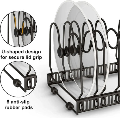 Expandable Pot Lid Organizer, Pots And Pans Lid Rack, Adjustable Pot Lid Holders For Cabinet, Clearance