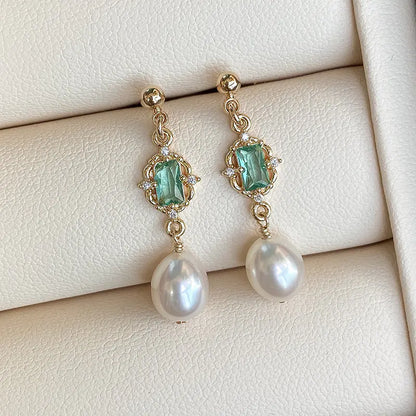 S925 Silver Natural Freshwater Pearl Drop Earrings