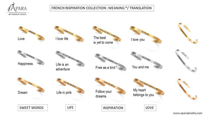 "J'aime la vie" cuff