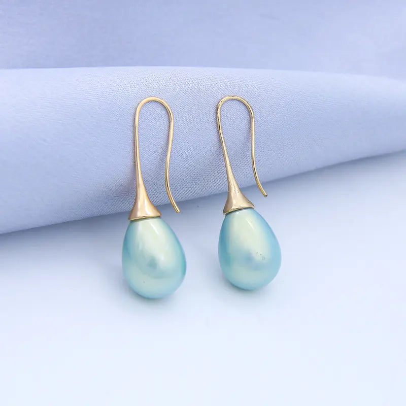 Minimalist Long Pearl Drop Earrings for Women