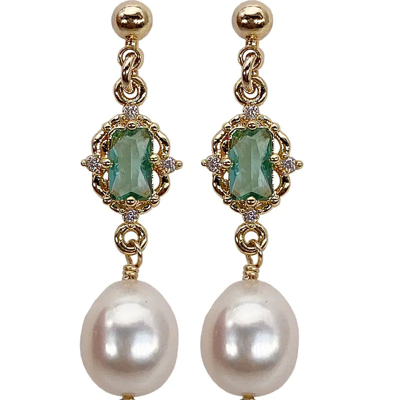 S925 Silver Natural Freshwater Pearl Drop Earrings