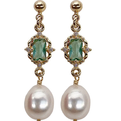 S925 Silver Natural Freshwater Pearl Drop Earrings