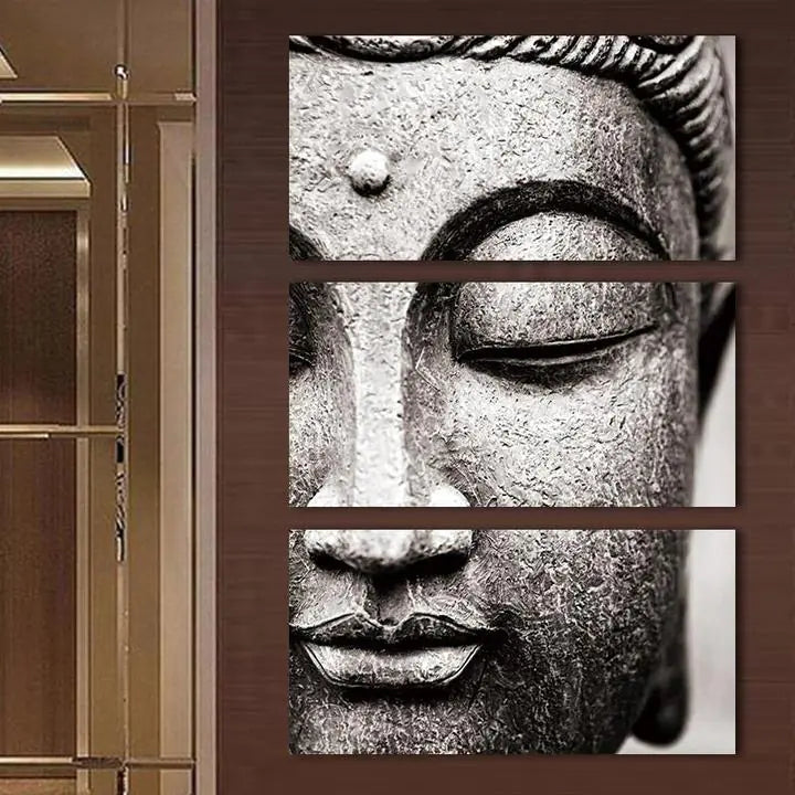 Buddhist Triptych Wall Art - High-Quality Canvas Print