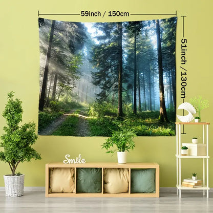 Misty Forest Tapestry Wall Hanging for Home Decor